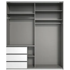 Kledingkast Oss Donkergrijs - 200x236x65 cm