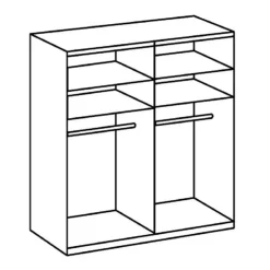 Kledingkast Oss Donkergrijs - 200x236x58 cm