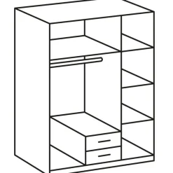 Kledingkast Stratum Naturel - 135x199x58 cm