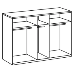 Kledingkast Tudela Donkergrijs - 225x210x58 cm