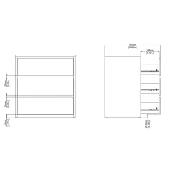 Ladekast Atlanta Wit - 80x84x48 cm
