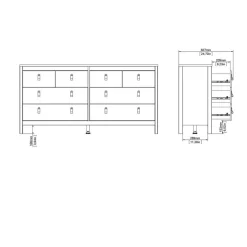 Ladekast Dallas Taupe - 160x80x39 cm