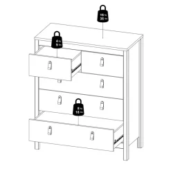 Ladekast Dallas Wit - 83x99x39 cm