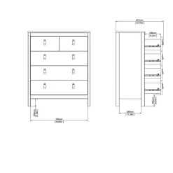 Ladekast Dallas Zwart - 83x99x39 cm