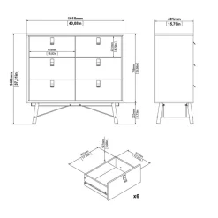 Ladekast Denver Eiken - 102x95x40 cm