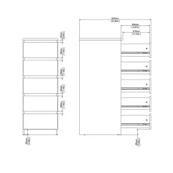 Ladekast Luna Eiken - 41x112x50 cm