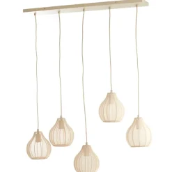 Light & Living Hanglamp Elati Naturel - 5 x E27 - 100 cm breed