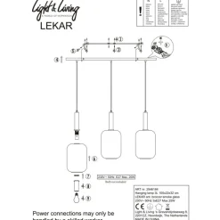 Light & Living Hanglamp Lekar Goud - 3 x E27 - 100 cm breed