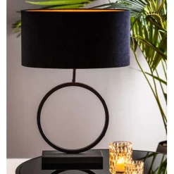 Light & Living Lampenvoet Liva Zwart - E27 - 42 cm hoog