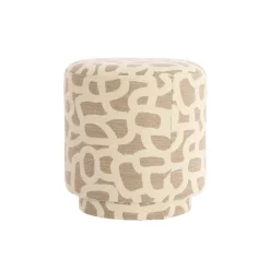 Light & Living Poef Davonte Taupe / Beige - Ø 40 cm
