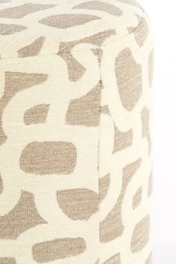 Light & Living Poef Davonte Taupe / Beige - Ø 40 cm