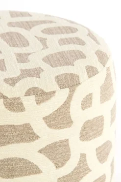 Light & Living Poef Davonte Taupe / Beige - Ø 40 cm