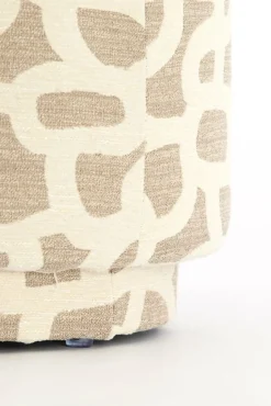 Light & Living Poef Davonte Taupe / Beige - Ø 40 cm