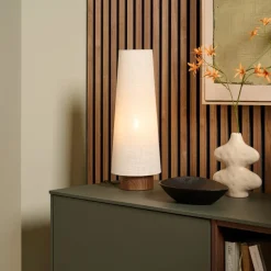 Light & Living Tafellamp Howie Crème - E27 - 42 cm hoog