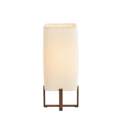 Light & Living Tafellamp Wyn Crème / Bruin - E27 - 51 cm hoog