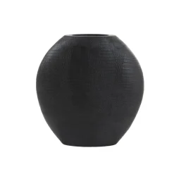 Light & Living Vaas Skeld Zwart - 40 cm hoog