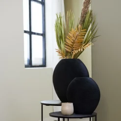 Light & Living Vaas Skeld Zwart - 40 cm hoog
