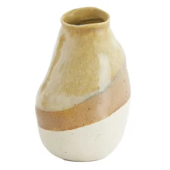 Light & Living Vaas Yulara Bruin / Creme - 19 cm hoog