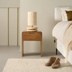 Light& Living Lampenvoet Eboli Naturel - E27 - 9 cm hoog