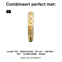 Lucide Hanglamp Corina Beige - 3 x E27 - 90 cm breed
