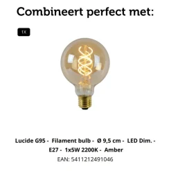 Lucide Hanglamp Danza Zwart - E27 - Ø 25 cm