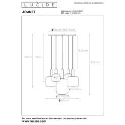 Lucide Hanglamp Joanet Zwart - 5 x E27 - Ø 66 cm