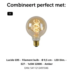 Lucide Hanglamp Julius Zwart - 5 x E27 - Ø 50 cm