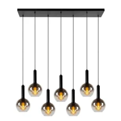 Lucide Hanglamp Marius Zwart - 7 x E27 - 130 cm breed