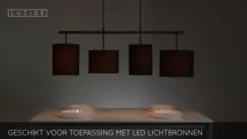 Lucide Hanglamp Maya Zwart - 4 x E27 - 107 cm breed