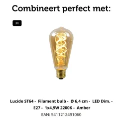Lucide Hanglamp Monsaraz Multi - 3 x E27 - Ø 35 cm