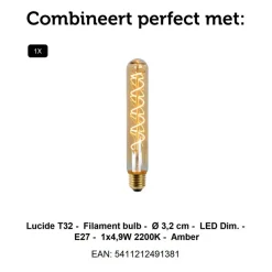 Lucide Hanglamp Rafal Grijs - E27 - Ø 20 cm