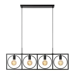 Lucide Hanglamp Suus Zwart - 4 x E27 - 108 cm breed