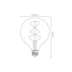 Lucide Lichtbron G125 Amber - E27 - Ø 12,5 cm