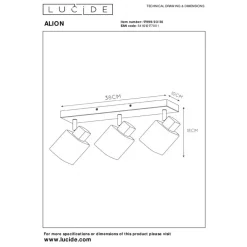 Lucide Plafondspot Alion Zwart - 3 x E14 - 38x10 cm