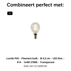Lucide Plafondspot Bjorn Goud - 4 x E14 - 74 cm breed