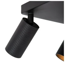 Lucide Plafondspot Clubs Zwart - 4 x GU10 - 24x24 cm