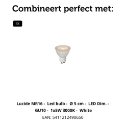 Lucide Plafondspot Clubs Wit - 4 x GU10 - 24x24 cm