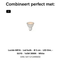 Lucide Plafondspot Clubs Wit - 2 x GU10 - 31x9 cm