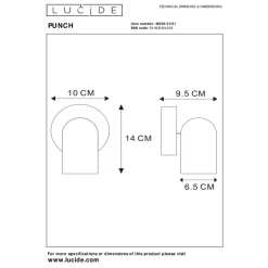 Lucide Plafondspot Punch Wit - GU10 - Ø 10 cm