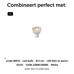 Lucide Plafondspot Punch Wit - 3 x GU10 - Ø 21 xm