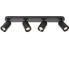 Lucide Plafondspot Punch Zwart - 2 x GU10 - 63 cm breed