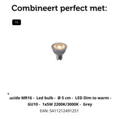 Lucide Plafondspot Tube Goud - GU10 - 10x10 cm