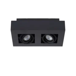 Lucide Plafondspot Xirax Zwart - 2 x GU10 - 14x25 cm