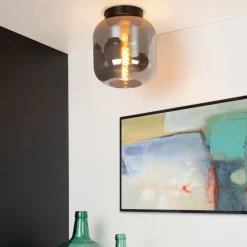 Lucide Plafonniere Joanet Zwart - E27 - Ø 25 cm