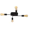 Lucide Plafonniere Lester Zwart - 4 x E27 - 51x39 cm