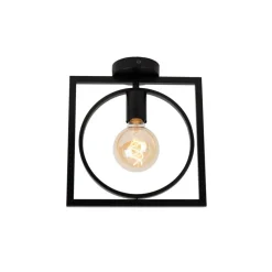 Lucide Plafonniere Suus Zwart - E27 - 28x24 cm