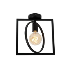 Lucide Plafonniere Suus Zwart - E27 - 28x24 cm