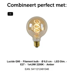 Lucide Tafellamp Corina Zwart - E27 - Ø 40 cm