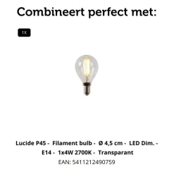 Lucide Tafellamp Esterad Groen - E14 - 47 cm hoog