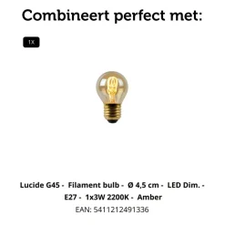 Lucide Tafellamp Fungo Oranje - E27 - 28 cm hoog